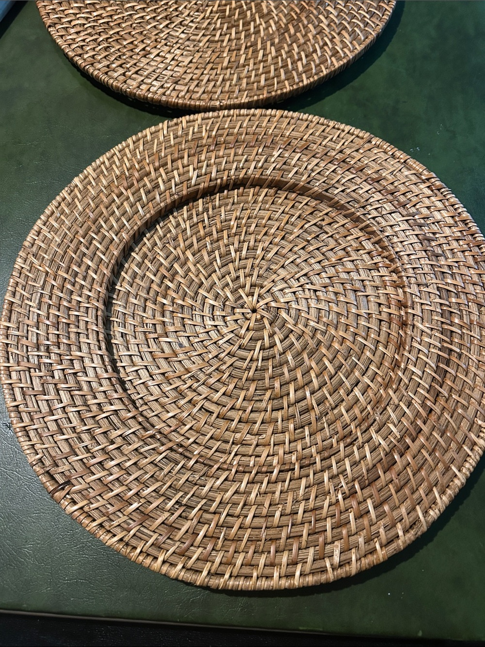 Woven Rattan Charger Plate in Natural Brown